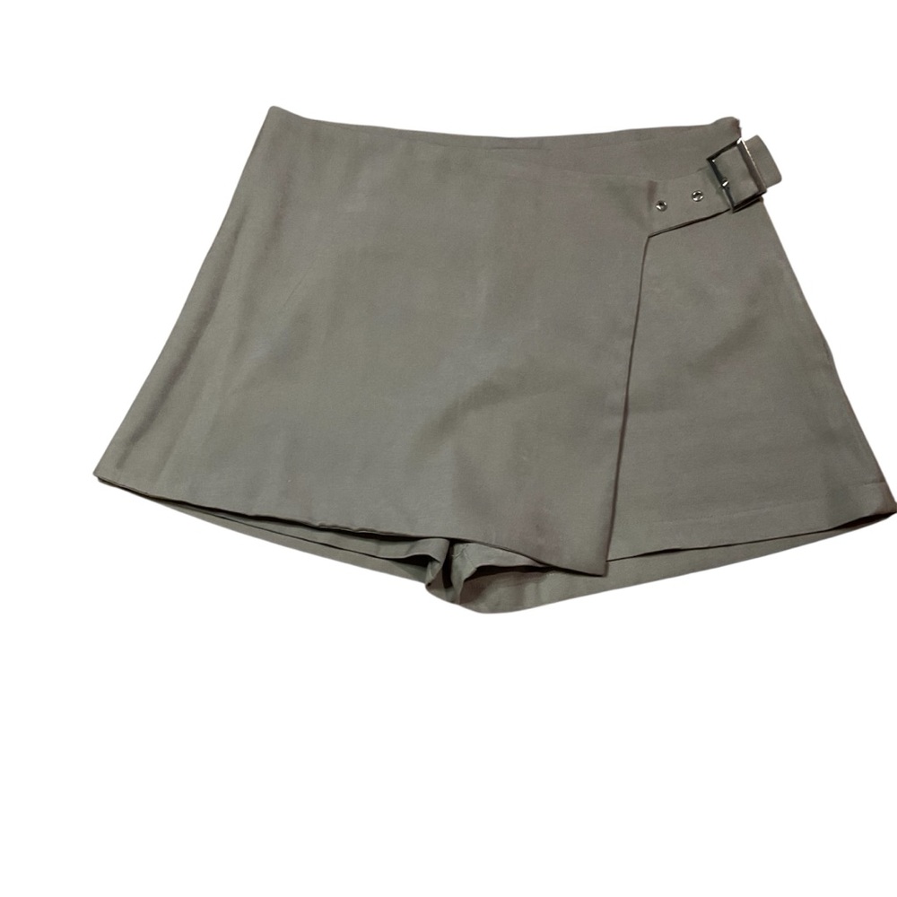 PrettyLittleThing Gray Skort-Style Shorts with Asymmetrical Wrap